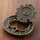 thumbnail image 5 of 1 ajuste de la perilla anillo antiguo manija de bronce de bronce solo pull w / tornillo de cocina Caja de gabinetes Armario Armario Decoración de armario 44 * 61mm de encaje retro, 5 of 6