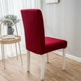 thumbnail image 3 of XIAOLE Chair Covers for Dining Room, Stretch Solid Color Chair Covers, Washable Spandex Dining Chair Slipcovers Seat Protector for Dining Room, Kitchen, Hotel (Red), 3 of 5