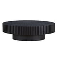 thumbnail image 4 of GZXS Modern Handcrafted Oval Coffee Table in Matt Black, 43.7-Inch Ellipse Cocktail Table with Sturdy Pedestal Base, for Living Room, Bedroom, Home Office, 4 of 8