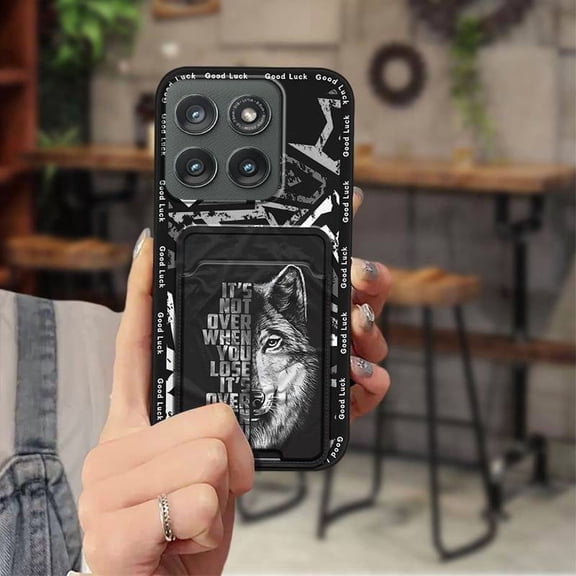 ABL-Phone Case For MOTO Edge 5G 2025, Silicone Back Cover Graffiti Card sleeve Anti-dust protective Dirt-resistant Fashion Design Anti-knock Cute Card slot Soft case Durable Full wrap