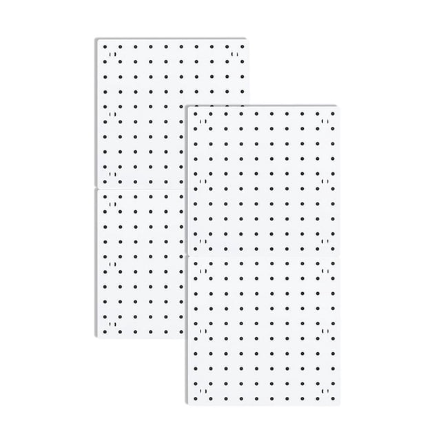 Tableros perforados, paneles organizadores de pared de tablero perforado, tableros perforados para pared, sala de manualidades, cocina, garaje, sala de estar y baño (4 piezas)