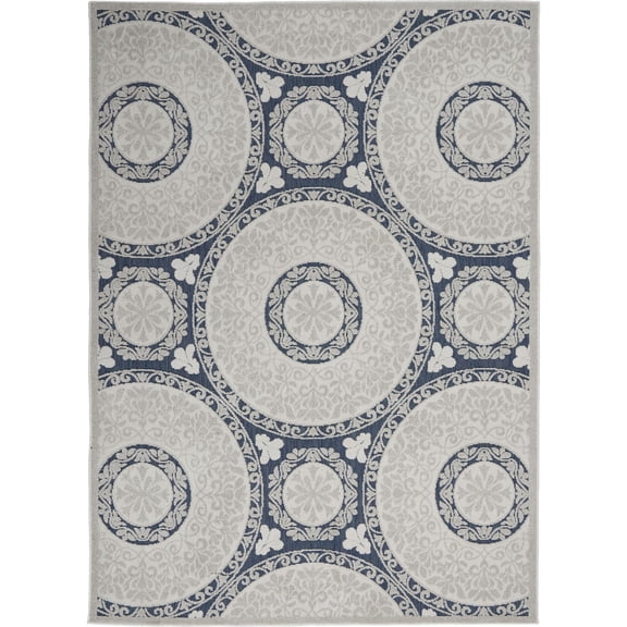 Nourison Calobra CLA03 Indoor/Outdoor Area Rug - Blue 5'3" x 7'3"