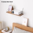 thumbnail image 4 of Floating Shelves for Projector 15.75 * 6 Inch 1 Set Wooden Shelf for Wall No Drill Wall Mounted Under TV Shelf for Storage Hanging Shelf for Bathroom Living Room Bedroom Kitchen (Black), 4 of 8