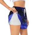 thumbnail image 1 of Balery Steel Skull Pantalones cortos deportivos para mujer con forro y dos bolsillos, elásticos, para entrenamiento, gimnasio, yoga-Medium, 1 of 7