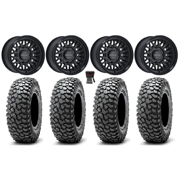 Raceline Omega 15" Wheels Satin Black 32" RocScraper Tires Polaris RZR XP 1000 / PRO XP / Ranger XP 900/1000