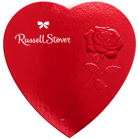 Russell Stover Red Foil Heart Box of Valentines Assorted Chocolates - 7 oz, 13 pieces