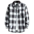 thumbnail image 3 of Inglocry Mens Long Sleeve Button Down Shirts Casual Plaid Shirt with Practical Pockets Comfortable and Soft Light Gray 2XL, 3 of 3