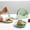 Green, variant on Foqnuq Creatives Shells Small Plates Set - Desktop Spit Bones Tray with Base, Home Tableware for Snacks & Food Debris, Easy Clean, 5pc+1 Base