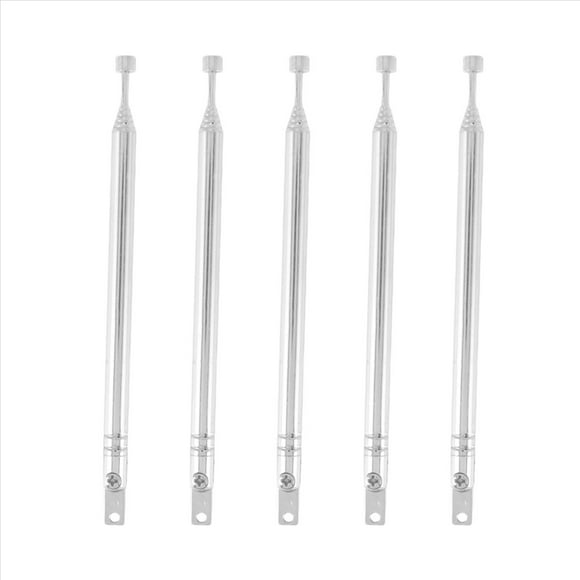 5X Antena Telescopica Reemplazo 39cm 6 Secciones para Radio TV