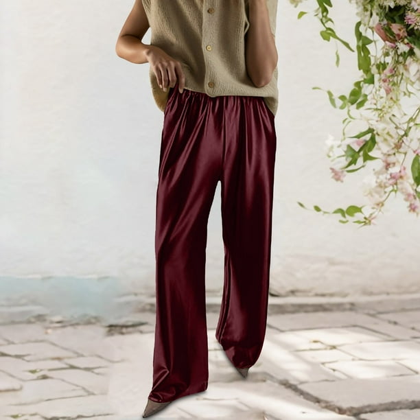 WILLBEST Pantalones Casuales de Mujer, Cintura Alta, Corte Holgado, Cómodos, Pierna Recta y Suelta, Ideales para Todas Las Estaciones, Atuendo Elegante para Uso Diario. Extra Grande