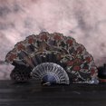 thumbnail image 2 of BINGLI Floral Folding Hand Fan Vintage Handheld Lace Folding Fan with Different Flower Patterns Fabric Folding Fan for Wedding Dancing Party, 2 of 2