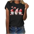 thumbnail image 2 of Nuoqisi T-Shirt à Manches Courtes et Col Rond Imprimé pour la Saint-Valentin pour Femmes, Haut à Motif Mignon pour Tenues Décontractées, T-Shirt Mode pour Dames, 2 of 7