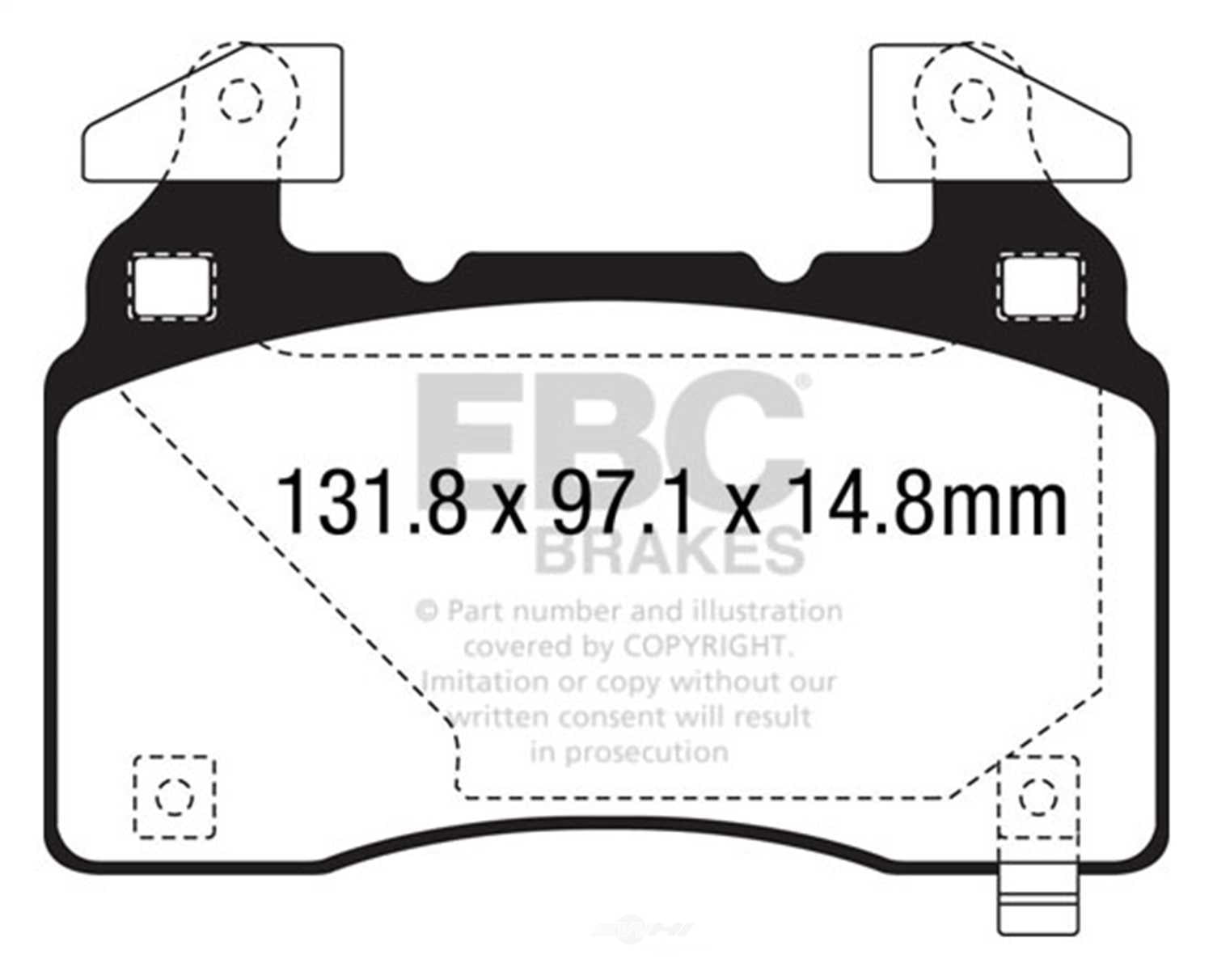 EBC Brakes Yellowstuff 4000 Series Street and Track Brake Pad Set Fits select: 2016-2022 CHEVROLET CAMARO, 2014-2019 CADILLAC CTS