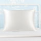 thumbnail image 1 of Funda de almohada de seda de 22 Momme PiccoCasa con cierre oculto, viaje (14"x20"), blanca, 1 of 7