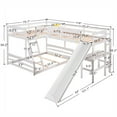 thumbnail image 5 of Tcbosik Twin Over Full Bunk Bed With Twin Size Loft Bed With Desk And Slide,Full-Length Guardrail, White, 5 of 9