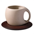 thumbnail image 1 of Juego de y Platillo de Café de Cerámica, de Café Americano Retro con Leche, Posavasos de Madera, Tazas de Té, Cucharas, Tazas con Flores., 1 of 5