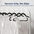 thumbnail image 3 of SereneLife Velvet Hangers 20 Pack - Non-Slip Felt Hangers with 360° Swivel Hook - Ultra-Thin, Lightweight Velvet Hangers for Shirts, Sweaters, Hoodies, Kids Clothes & Dresses - Space-Saving, Black, 3 of 7