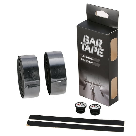 YSANAM YSANAM Ruban Perforé pour Guidon de Vélo de Route - Poignée en Éponge PU Durable, Absorbant les Chocs, Inclut 2 Bouchons d'Extrémité, Plusieurs Couleurs Disponibles (Noir)