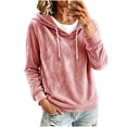thumbnail image 2 of Miqool Womens Velour Pullover Hoodies Fall Winter Casual Loose Fit Drawstring Long Sleeve Sweatshirt Tops, 2 of 6