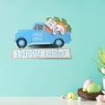 thumbnail image 3 of Happy Easter Blue Truck Hanging Sign with Bunny & Carrots, Rustic Spring Easter Decoration, Farmhouse Easter Door Wall Decor, Holiday Bunny Truck Sign – 1 Pack, 3 of 6