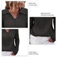 thumbnail image 2 of Women's Knitted Sweater, Fashion Slim Women's Lapel Sweater Comfortable For Home Office, 2 of 5