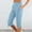 Light Blue#1, variant on Fesfesfes Women's Fashion Short Trousers Summer 3/4 Length with Side Slit Elastic Waist Shorts Casual Capris Pants with Side Pockets(Light Blue#1,M)