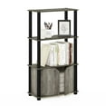 thumbnail image 3 of Furinno Brahms 4-Tier Multipurpose Display Shelf with Door, French Oak Grey/Black, 3 of 7
