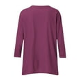 thumbnail image 6 of Tops for Women 3/4 Sleeves Round Neck Casual Printed T-shirt Blouse Pink Womens Blouse, 6 of 6