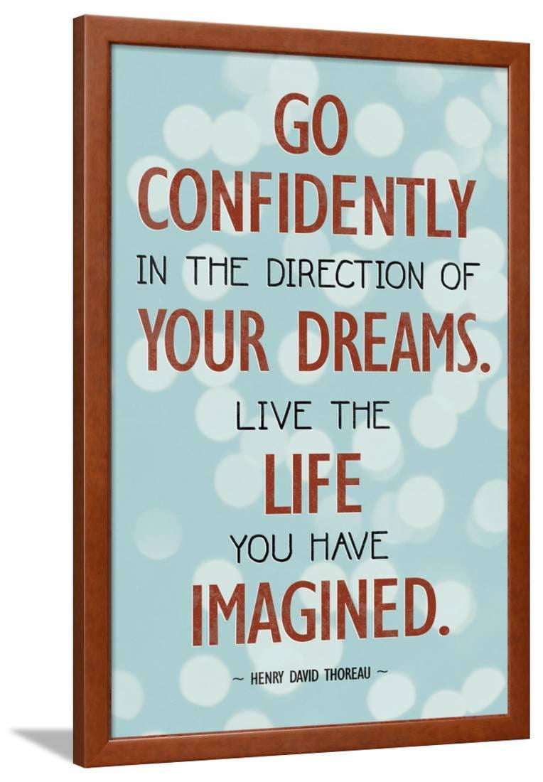 Live The Life You Have Imagined Thoreau Quote Art Print Poster Framed Art Print Wall Art Walmart Com Walmart Com