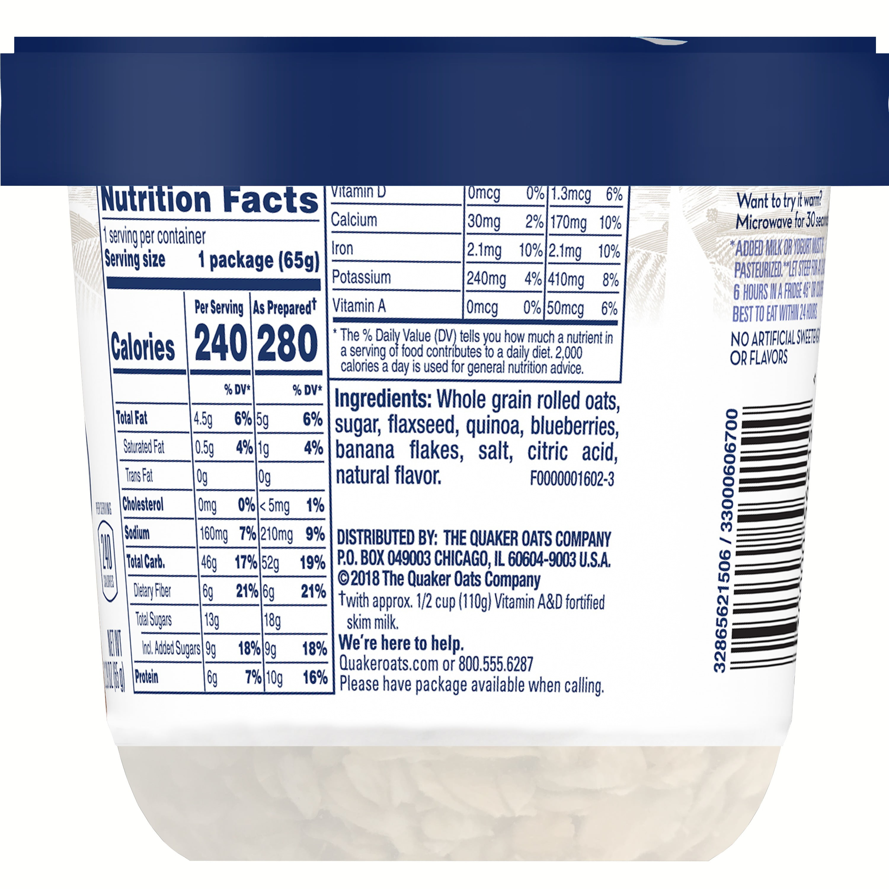 35 Oats Overnight Nutrition Label - Labels Information List