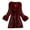 Wine, variant on Women's Elegant Solid Color Outerwear Long Big Fur Collar Faux Fur Jacket Casual Lapel Collar Long Sleeve Open Front Winter Shaggy Cardigan Winter Coats Fuzzy Overcoat