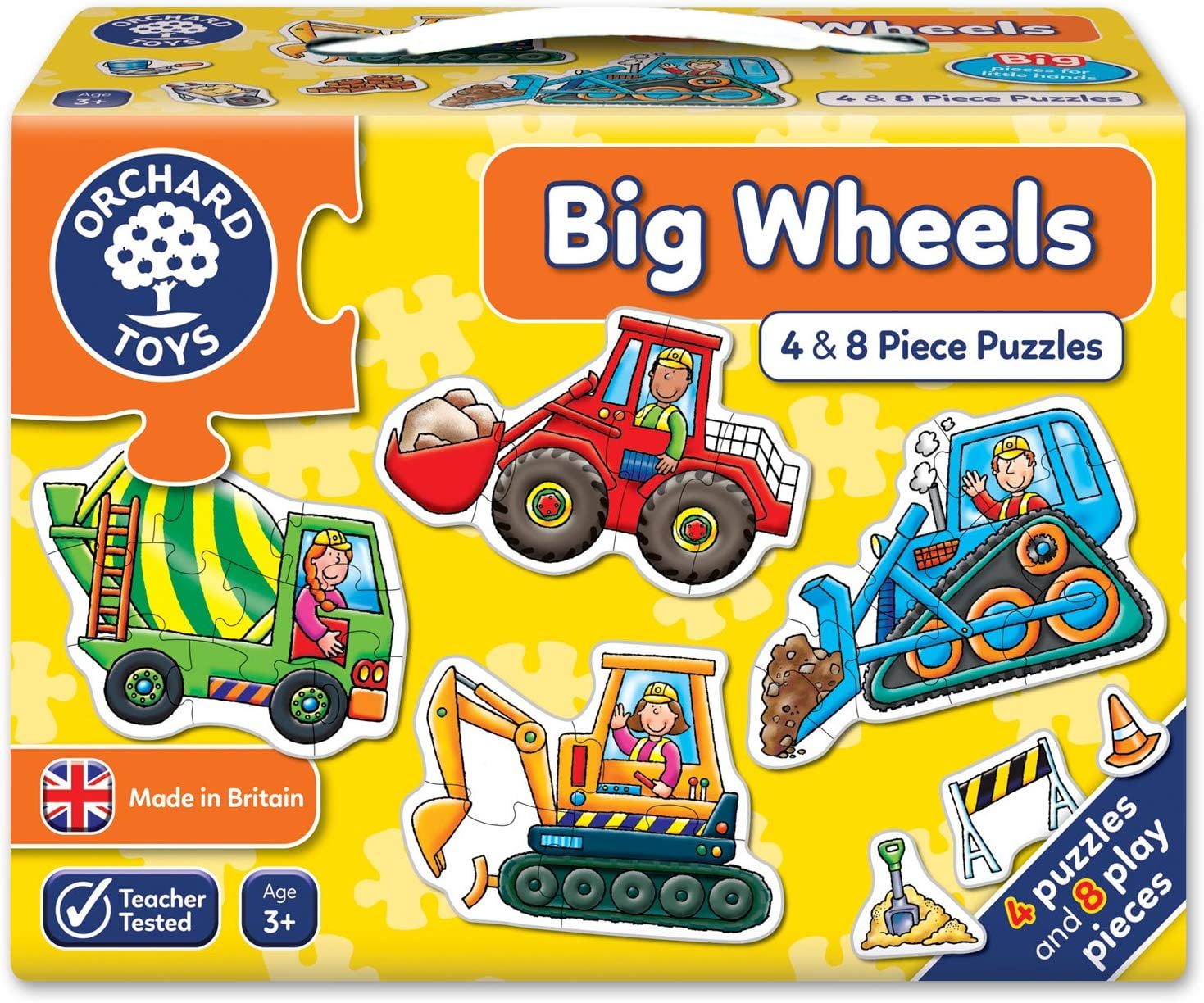 Big Wheels Children's Jigsaw Puzzle, Multi, 4 x 8 Piece, Four 4 & 8