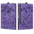 thumbnail image 2 of FJLBDE Case for Samsung Galaxy Tab S11 Ultra 14.6 inch 2025 with Stand, Card Slot, Embossed Flower PU Leather Folio Magnetic Cover with Pen Holder, Purple, 2 of 7