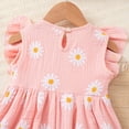 thumbnail image 7 of Cethrio Girls Cotton Dresses, Casual Princess Mid-length Flutter Sleeve Summer Dresses Pink Size 6-7T, 7 of 7
