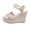 Beige, variant on Rokment Linen Woven Bow Platform Wedge Sandals For Women Ladies Beach Summer Casual Open Toe Ankle Strap Chunky Heeled Espadrilles Dressy Shoes Vacation Beige Size 6.5
