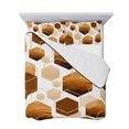 thumbnail image 7 of Orange Marble Twin Size Down Alternative Comforter, Lightweight Comforter Quilt Bedding Set with Pillow Shams Gold White Geometric Hexagon Modern All Seasons Bed Comforter Duvet Insert 68"x86", 7 of 7