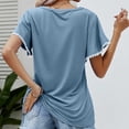 thumbnail image 5 of Mittory Womens Dressy Casual Tops Ruffle Sleeve Blouses Crew Neck Summer Shirts Cute Keyhole Back Work Top, 5 of 5