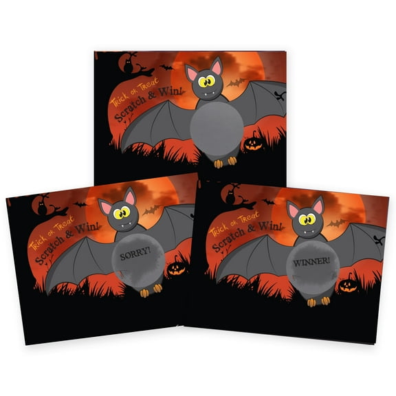 My Scratch Offs Halloween Spooky Bat Trick or Treat Scratch-off Game Card, 26 Pack