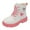 Z4 Pink, variant on REDARER Girls' Leather Lace-Up Boots - Stylish Side-Zip Winter Booties with Heart | Warm & Trendy for Cold Weather,Color:Pink,Size:5-5.5 Years