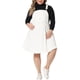 thumbnail image 2 of Vestido de mezclilla de talla grande Agnes Orinda para mujeres, monos con tirantes ajustables, faldas 1X blancas, 2 of 6