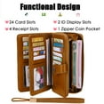 thumbnail image 3 of Women Wallet PU Leather RFID Blocking Purse Large Capacity Credit Card Holder with ID Window - Brown, 3 of 7