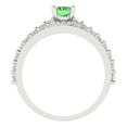 thumbnail image 4 of Clara Pucci 14K White Gold 1.325 Simulated Green Diamond Engraveable Engagement Ring + Wedding Band Set, 4 of 7