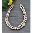 thumbnail image 2 of K-KED 2 Rows Natural Lavender 9-11mm Edison Keshi Pearl Necklace CZ Pave Connector, 2 of 4