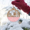 thumbnail image 4 of Qocolhg Handmade Christmas Ornaments, Wooden Decorative Hanging Christmas Tree Decor, Xmas Tree Bells Star Heart Home Decorations for Girls, Woodland Reindeer Snowflake Gift Tags, 4 of 8
