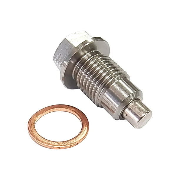 Tapón de drenaje de aceite,Herramienta Magnética para Tapón de Drenaje de Aceite Moto M12x1.25,Tornillo del tapón de drenaje de aceite Motor pequeño 1 Arandela de cobre,Accesorio DYNWAVEMX Tapón de drenaje de aceite