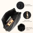 thumbnail image 5 of Unique Bargains Small Portable Travel Cosmetic Bag for Women Zipper PU Leather Makeup Bag Suitable for Lipstick Black, 5 of 7