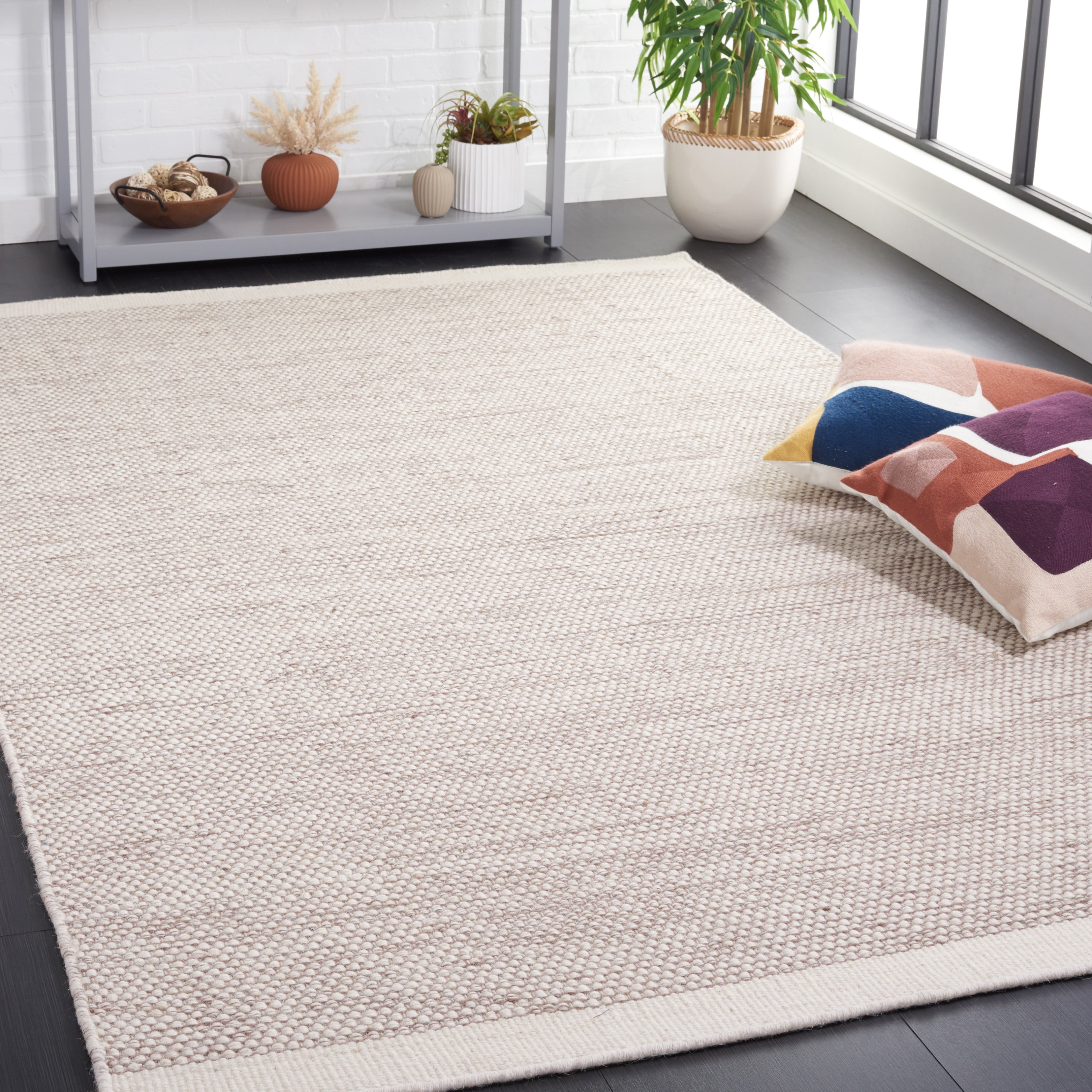 SAFAVIEH Natura Mellony Solid Area Rug, Brown/Ivory, 6' x 6' Square