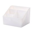 thumbnail image 1 of Caja de almacenamiento de escritorio, estuche de maquillaje con 4 compartimentos, organizador de mesa Blanco, 1 of 9