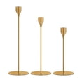 thumbnail image 1 of Candelabros cónicos, candelabros decorativos altos para decoración del hogar, candelabro moderno para centro de mesa, mantel, decoración de cena, Latón, 1 of 9