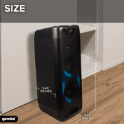 Gemini GLS Series Portable Bluetooth Dual-Woofer Speaker System with LED Lights, Microphone, and Remote, True Wireless, Black, GLS-550